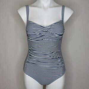 Nip Tuck Sorrento Stripe JOANN One Piece Blue Swimsuit Women's 6